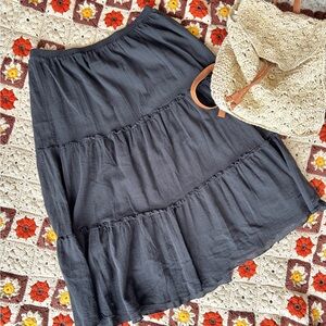 Black TwoTwenty Vintage Flowy Boho Skirt